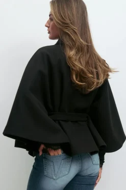 Gina Tricot 14+ belted cape Svart Online