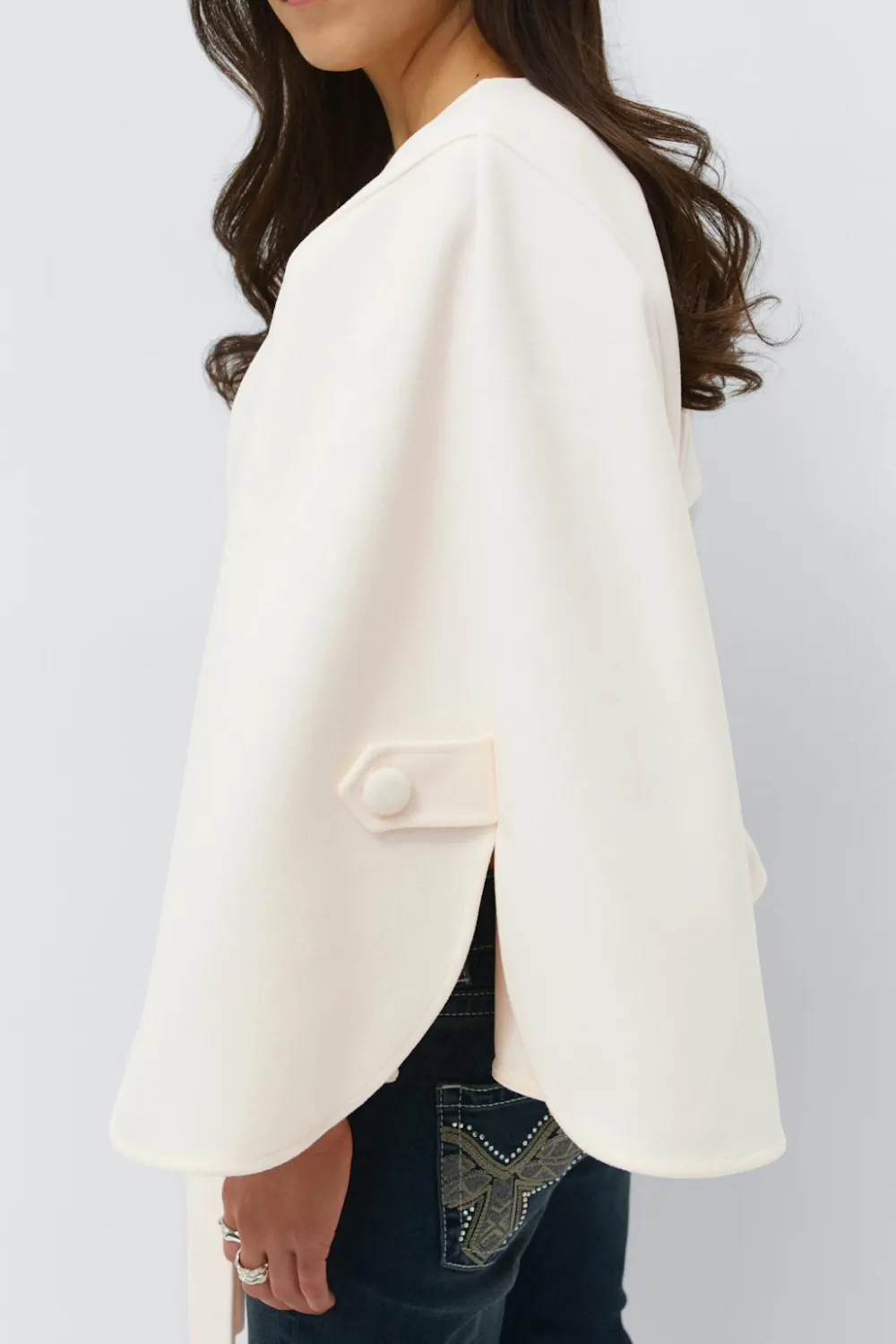 Gina Tricot 14+ belted cape Hvit New