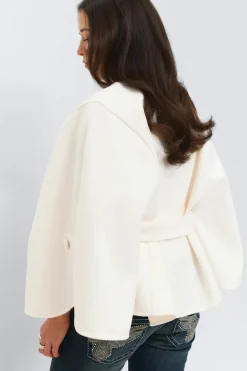 Gina Tricot 14+ belted cape Hvit New