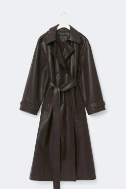 Gina Tricot Beted pu trench coat Brun Hot