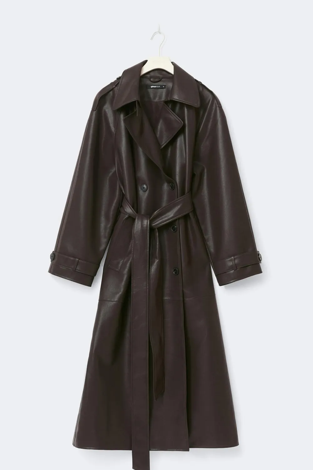 Gina Tricot Beted pu trench coat Brun Hot