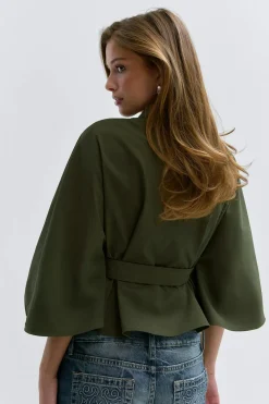 Gina Tricot 14+ belted trench cape Grønn Discount