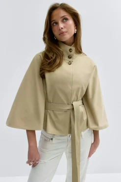 Gina Tricot 14+ belted trench cape Beige Sale