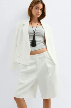 Gina Tricot Bermuda shorts Hvit Outlet