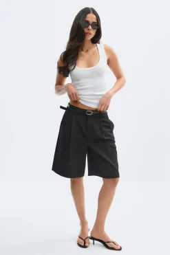 Gina Tricot Bermuda shorts Svart