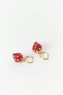 Gina Tricot Berry earrings Rød Discount