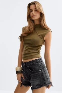 Gina Tricot Blue crush denim shorts Svart Discount