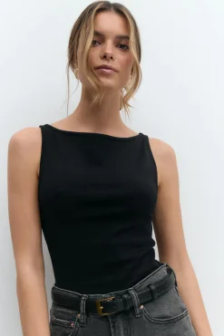 Gina Tricot Boatneck tanktop Svart Best
