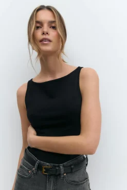 Gina Tricot Boatneck tanktop Svart Best