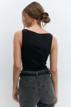 Gina Tricot Boatneck tanktop Svart Best