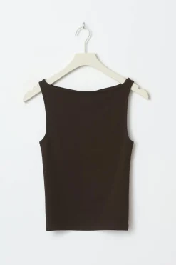 Gina Tricot Boatneck tanktop Brun New