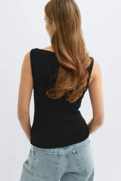 Gina Tricot Boatneck tanktop Svart Hot