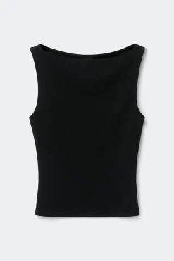 Gina Tricot Boatneck tanktop Svart Hot