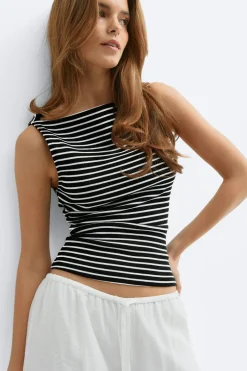 Gina Tricot Boatneck tanktop Svart New