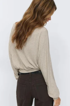 Gina Tricot Boatneck top Beige Sale