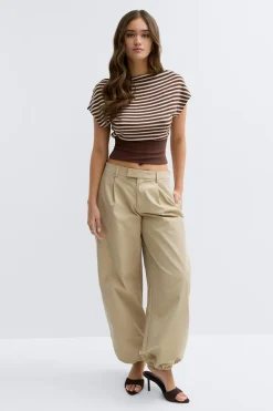 Gina Tricot Boatneck top Hvit New