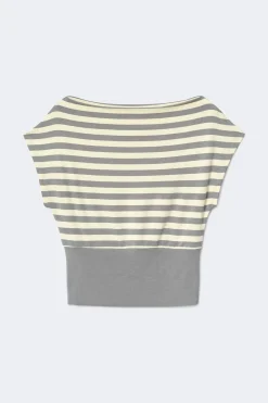 Gina Tricot Boatneck top Grå New