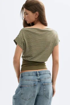 Gina Tricot Boatneck top Grønn Online