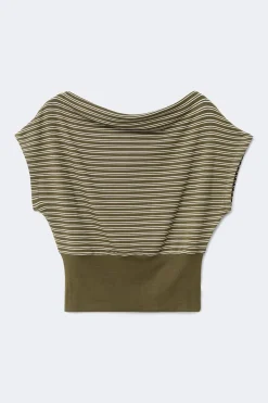 Gina Tricot Boatneck top Grønn Online