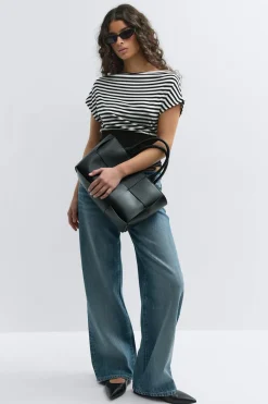 Gina Tricot Boatneck top Svart Discount