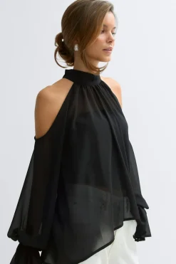 Gina Tricot Boho chiffon boue Svart Outlet