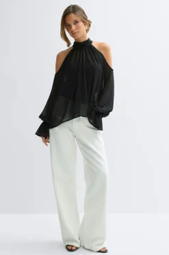 Gina Tricot Boho chiffon boue Svart Outlet