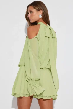 Gina Tricot Boho chiffon mini dress Grønn