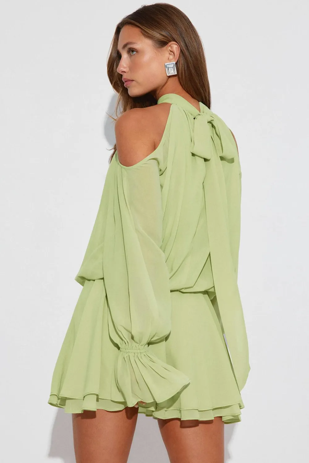 Gina Tricot Boho chiffon mini dress Grønn