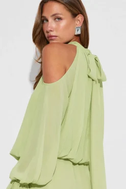 Gina Tricot Boho chiffon mini dress Grønn