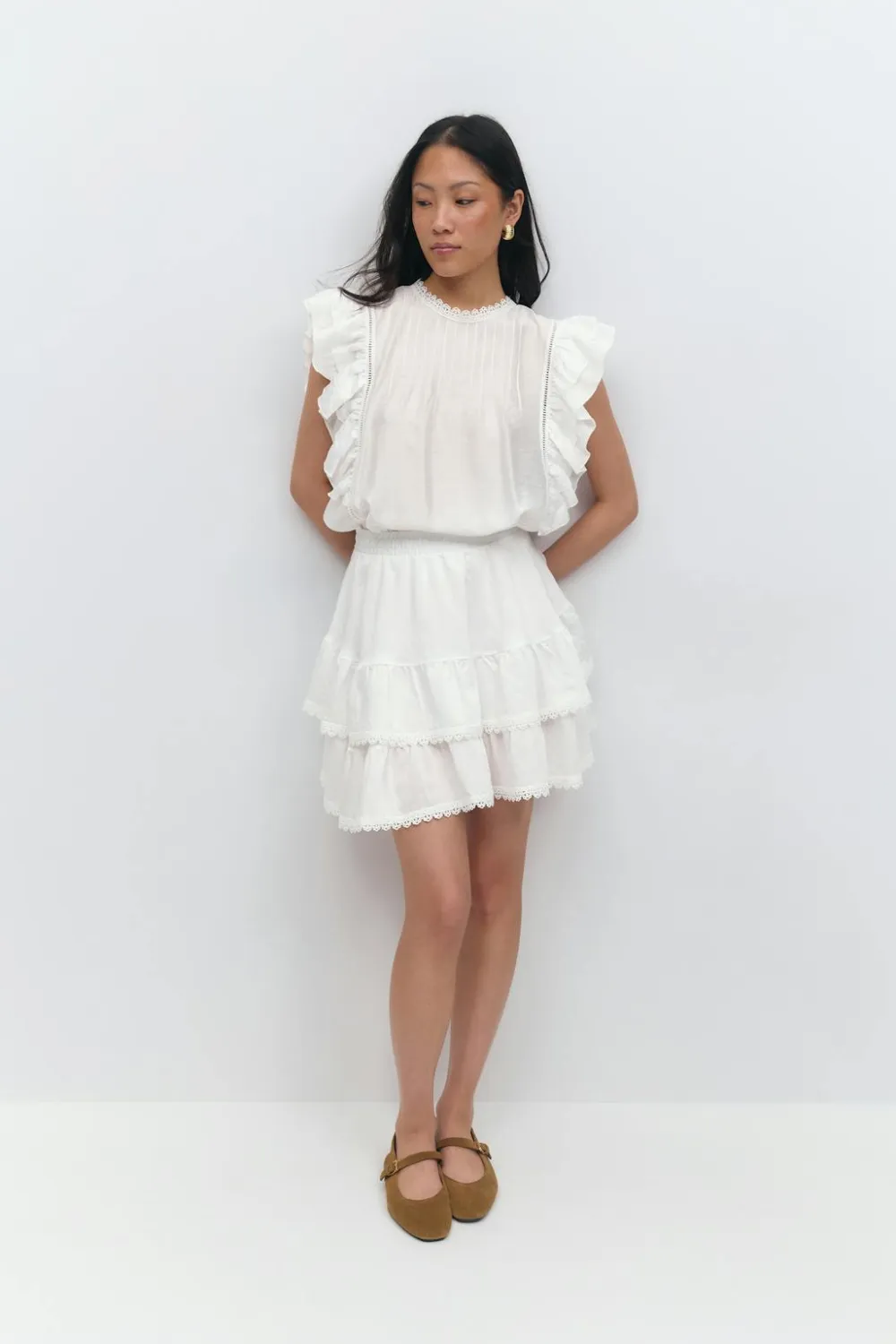 Gina Tricot Boho ini kirt Hvit Hot