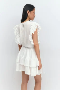 Gina Tricot Boho ini kirt Hvit Hot