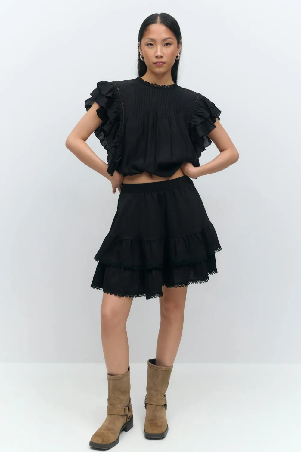 Gina Tricot Boho ini kirt Svart Outlet