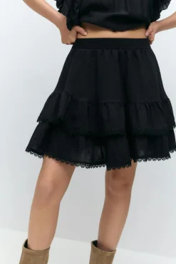 Gina Tricot Boho ini kirt Svart Outlet
