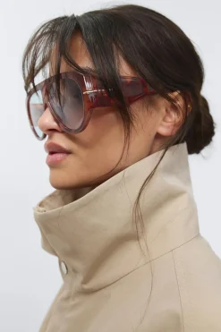 Gina Tricot Bold aviator sunglasses Brun Outlet