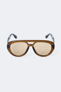 Gina Tricot Bold aviator sunglasses Brun