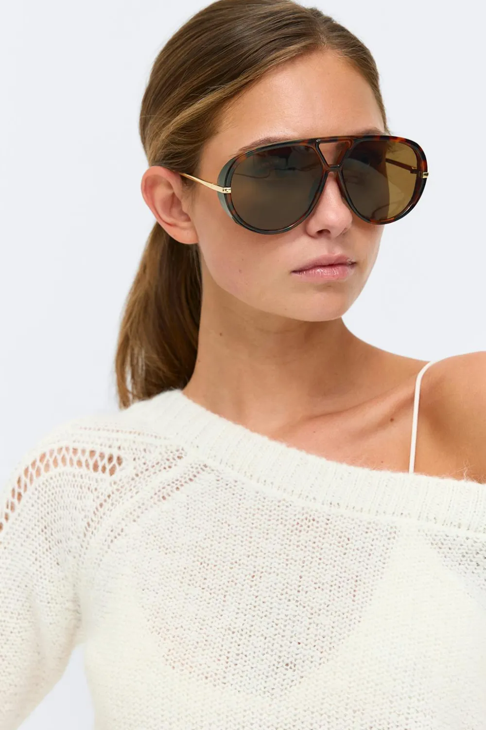 Gina Tricot Bold aviator sunglasses Brun Online