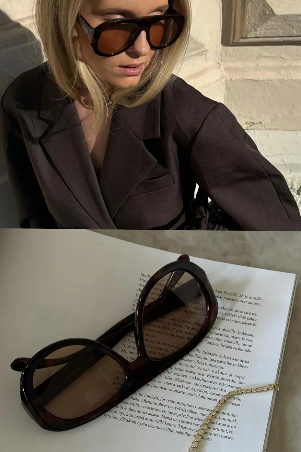 Gina Tricot Bold aviator sunglasses Brun Hot