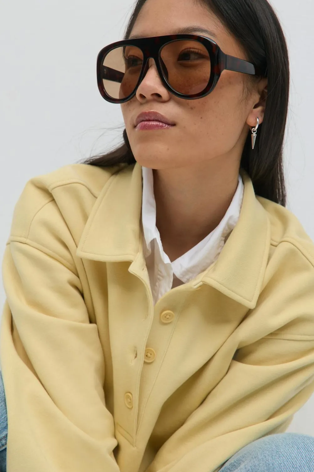 Gina Tricot Bold aviator sunglasses Brun Hot