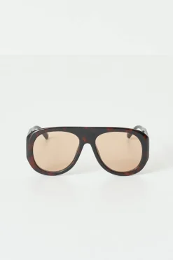 Gina Tricot Bold aviator sunglasses Brun Hot