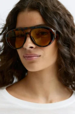 Gina Tricot Bold aviator sunglasses Beige Clearance