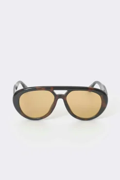 Gina Tricot Bold aviator sunglasses Beige Clearance