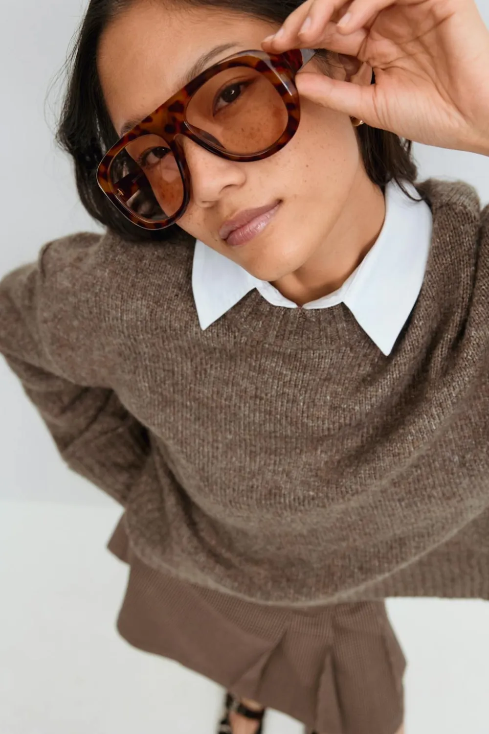 Gina Tricot Bold aviator sunglasses Brun Hot