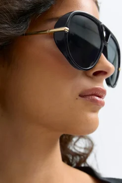 Gina Tricot Bold aviator sunglasses Svart Discount