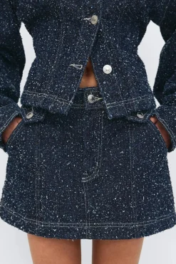 Gina Tricot Boucle denim skirt Blå Sale