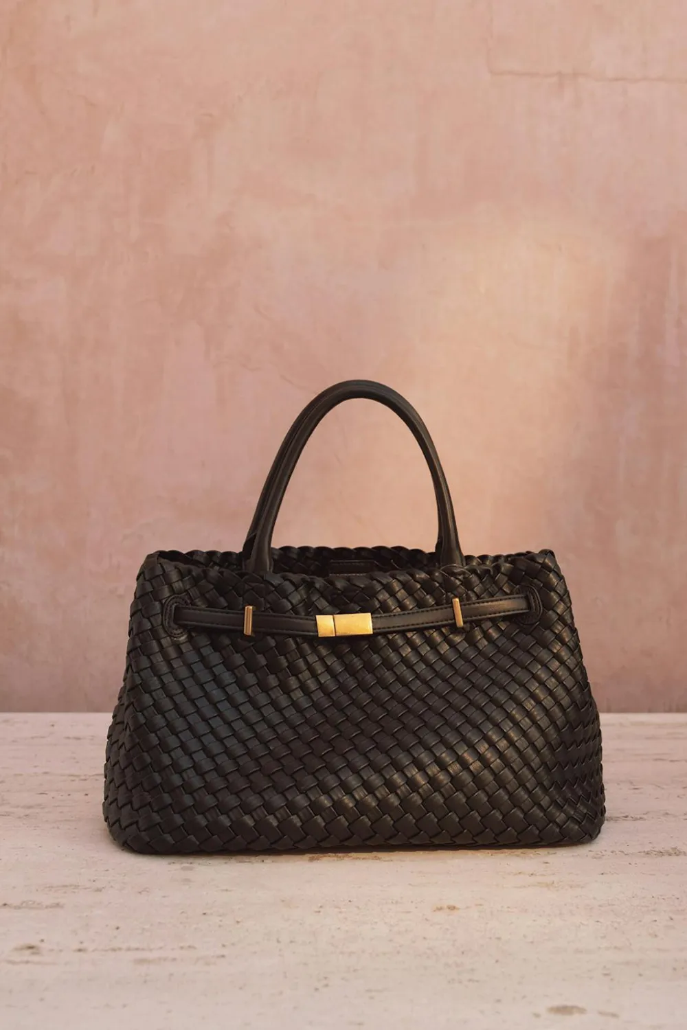Gina Tricot Braided top handle bag Svart