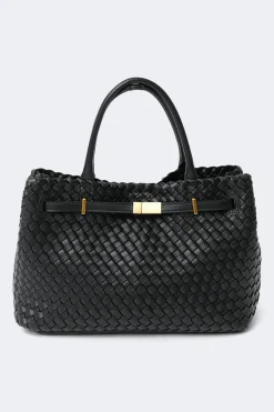 Gina Tricot Braided top handle bag Svart