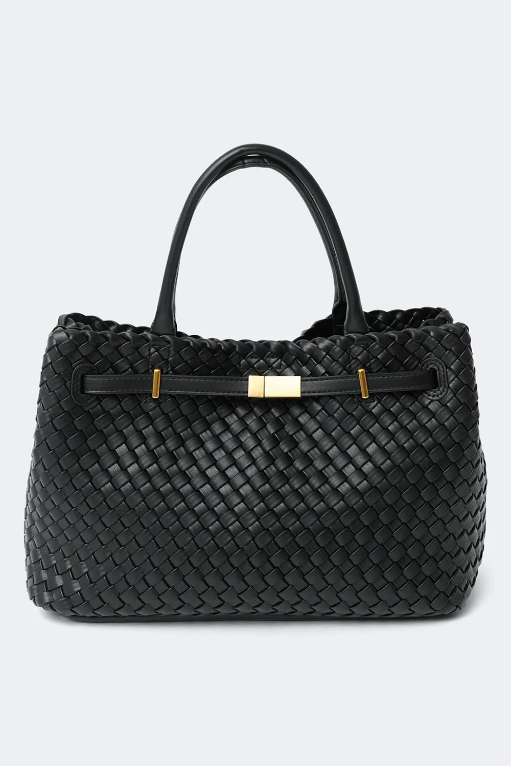 Gina Tricot Braided top handle bag Svart