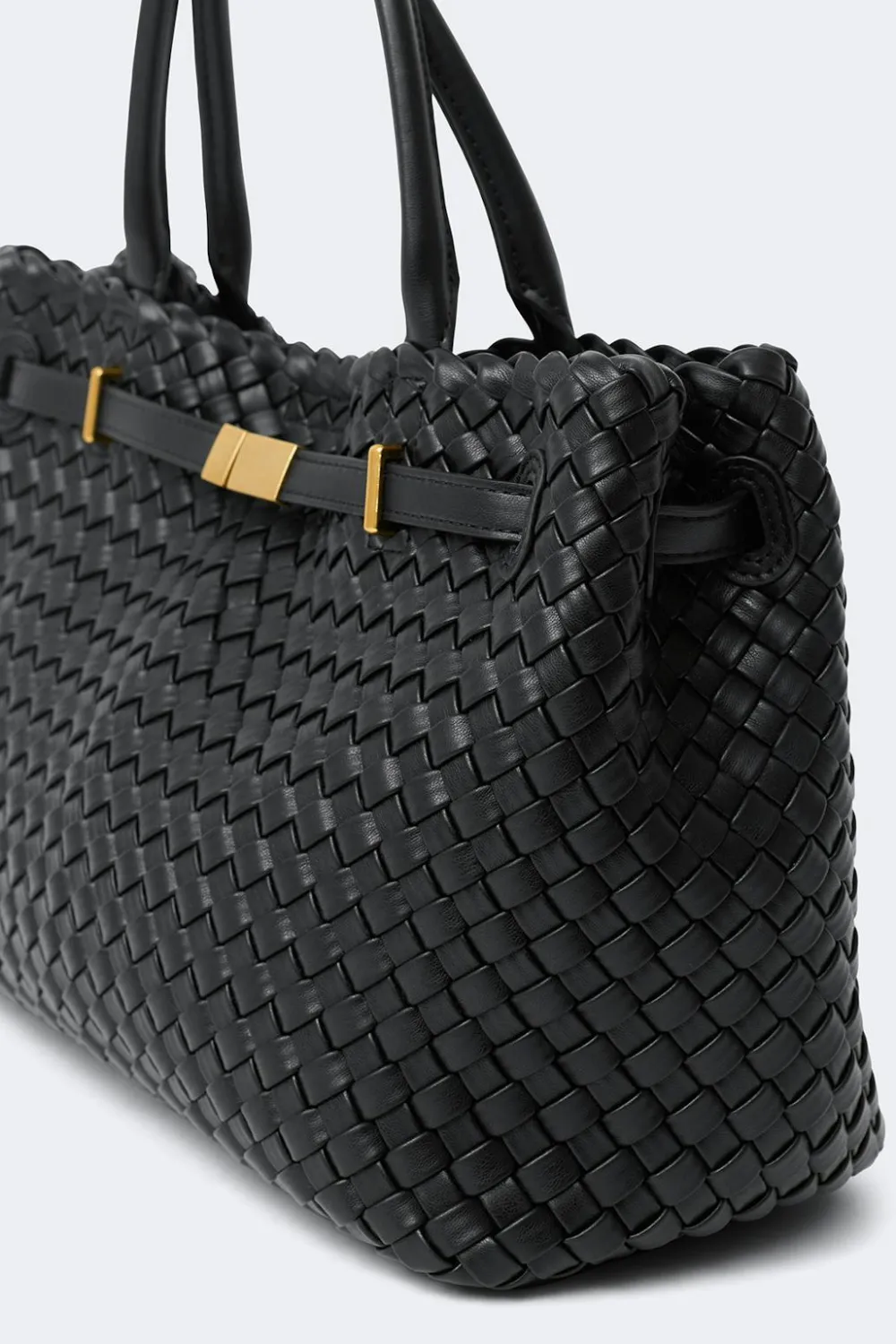Gina Tricot Braided top handle bag Svart