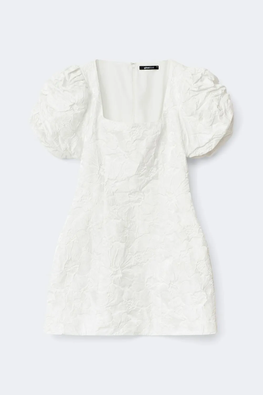 Gina Tricot Brocade puffsleeve mini dress Hvit Best