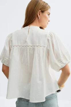 Gina Tricot Broderie angaie boue Hvit Best